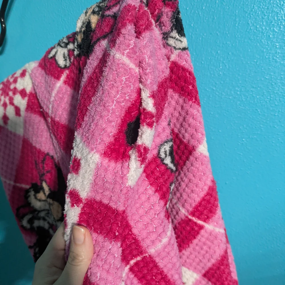Disney Pink and Black Minnie‎ Mouse Waffle Lounge Pants - Picture 8 of 10